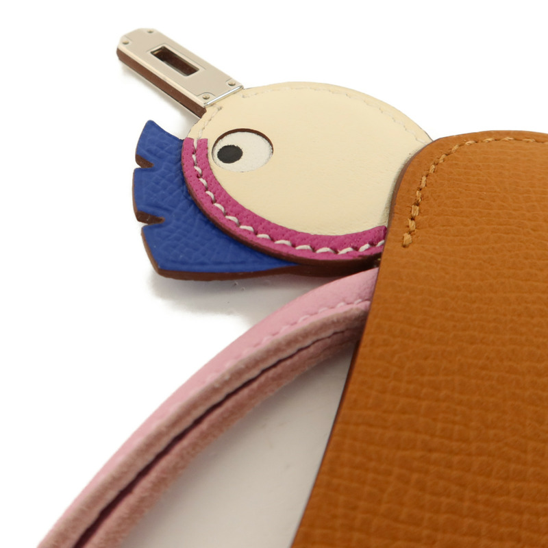 HERMES Epsom/Mysore/Milo/Swift皮革Birdy Charm掛飾Nata/Gold/Jaune Bourgeon/Bleu Electrique/Tosca/Mauve Sylvestre-3
