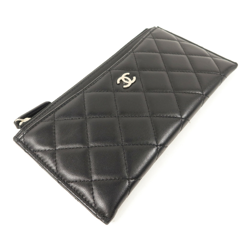 CHANEL 羊皮皮革Zipper Long Wallet長錢包-2