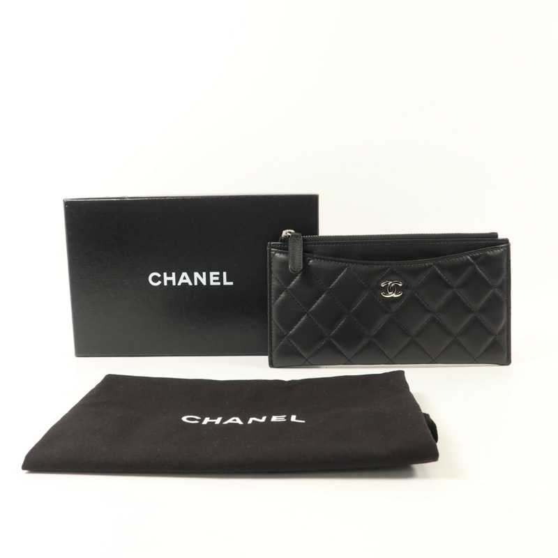 CHANEL 羊皮皮革Zipper Long Wallet長錢包-9