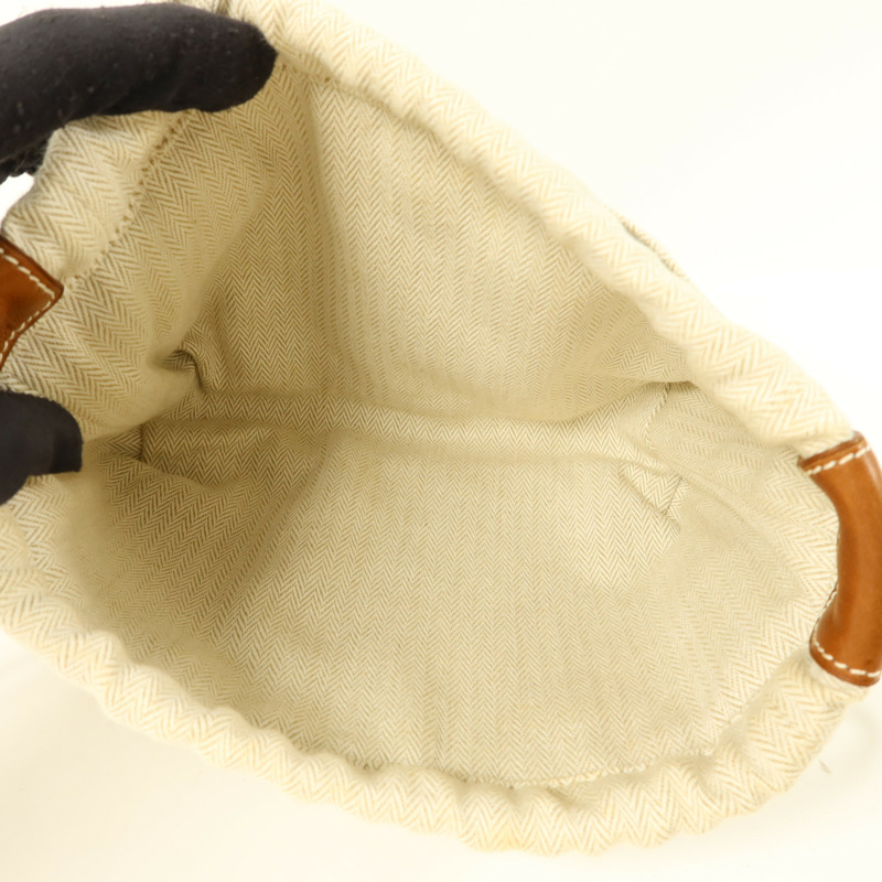 HERMES 帆布/Barenia皮革Fourbi 20 Pouch手拿包Naturel/Fauve-4