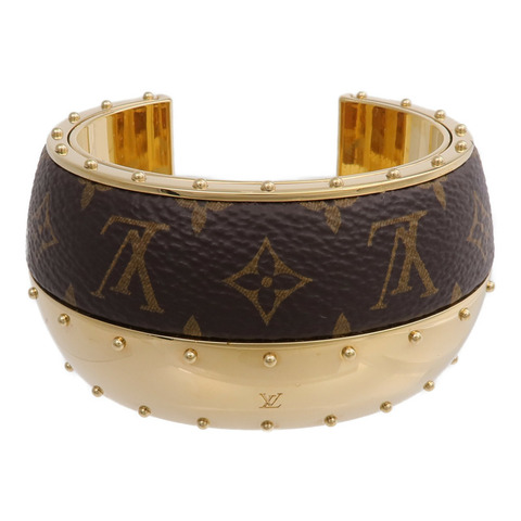 LOUIS VUITTON Monogram/金屬Wild LV Cuff M手鐲