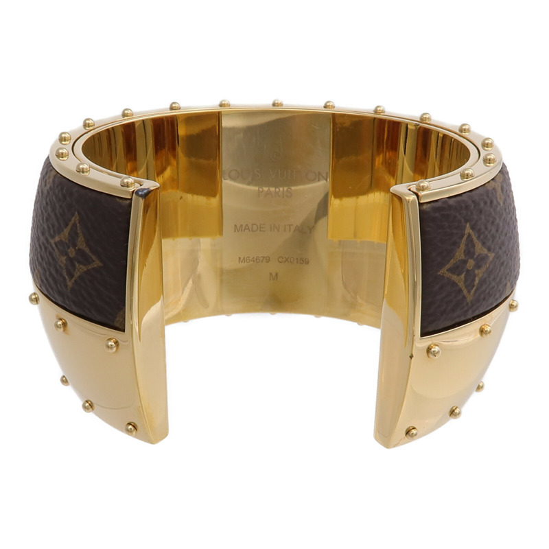 LOUIS VUITTON Monogram/金屬Wild LV Cuff M手鐲-2