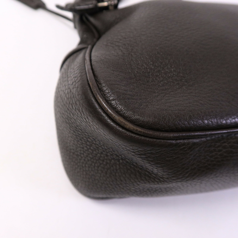 PRADA 牛皮皮革Shoulder Bag銀扣肩背袋-10