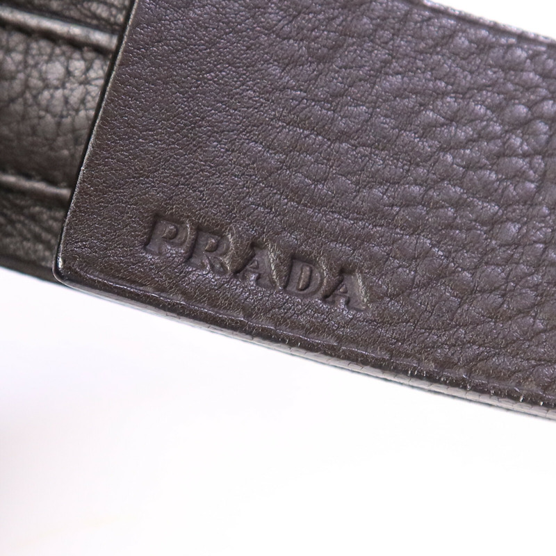 PRADA 牛皮皮革Shoulder Bag銀扣肩背袋-13