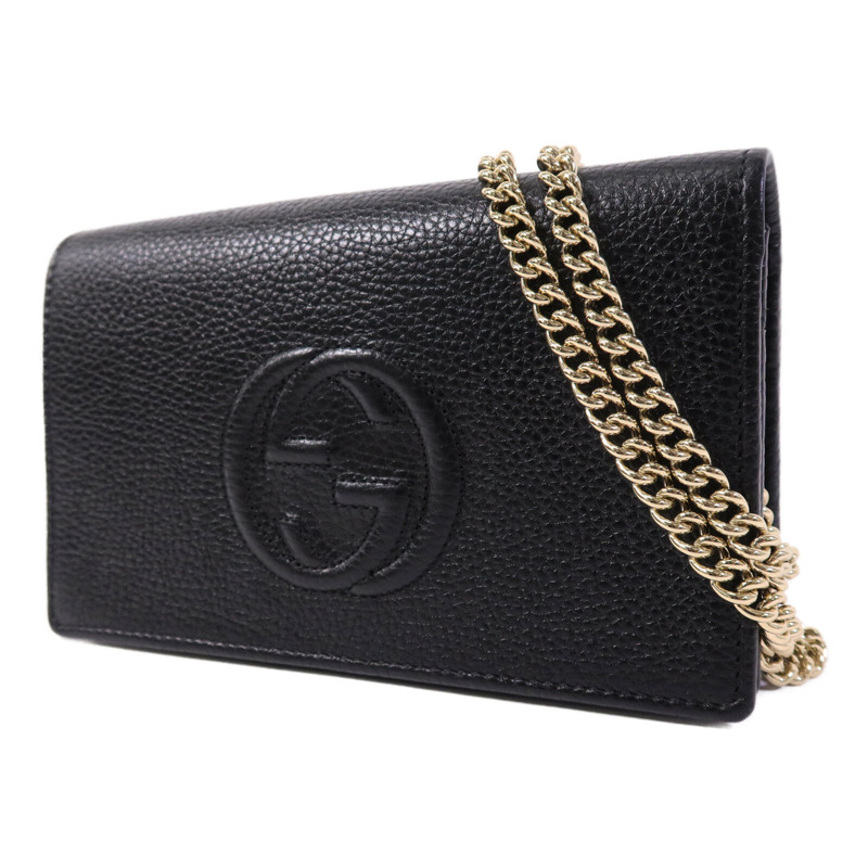 GUCCI 牛皮皮革Wallet On Chain金扣肩背袋-2