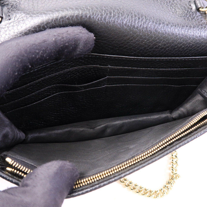 GUCCI 牛皮皮革Wallet On Chain金扣肩背袋-6