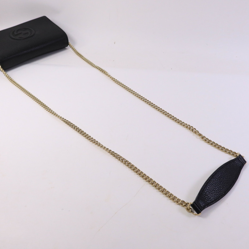 GUCCI 牛皮皮革Wallet On Chain金扣肩背袋-7