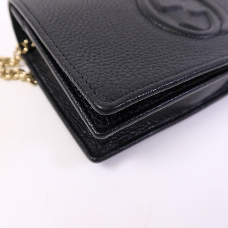 GUCCI 牛皮皮革Wallet On Chain金扣肩背袋-10