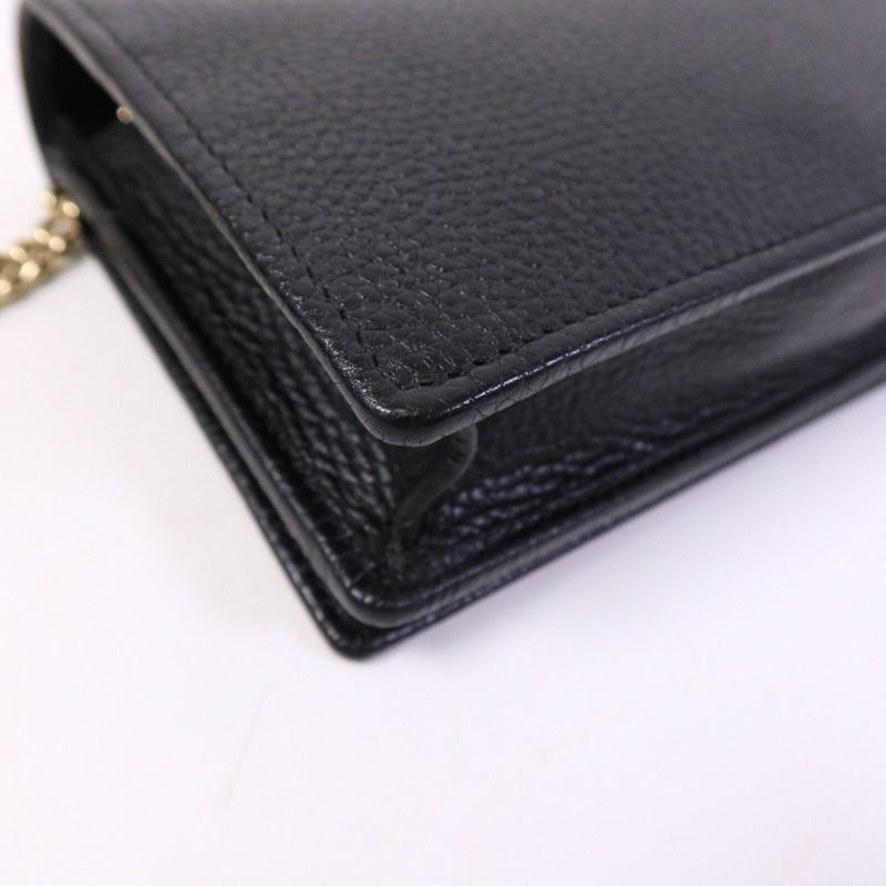 GUCCI 牛皮皮革Wallet On Chain金扣肩背袋-12