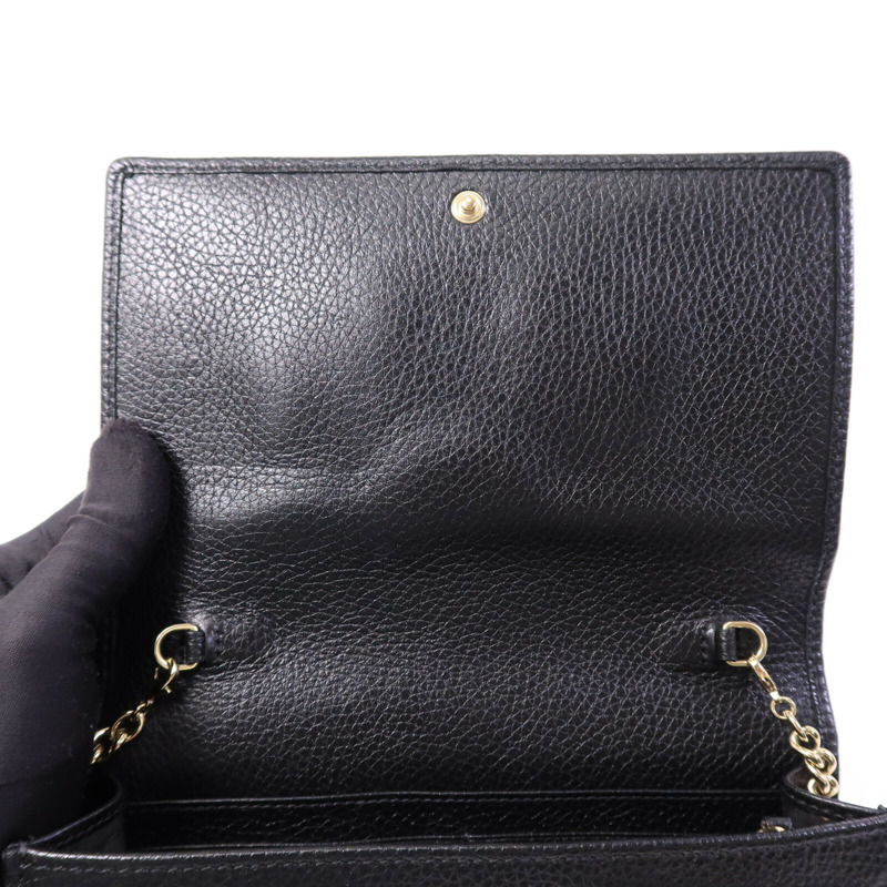 GUCCI 牛皮皮革Wallet On Chain金扣肩背袋-13