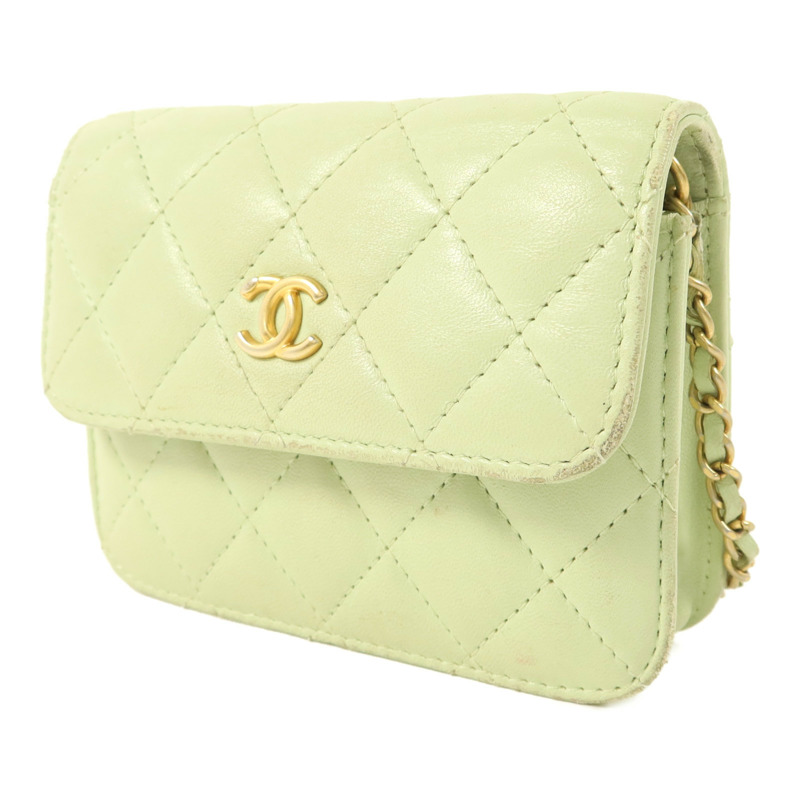 CHANEL 羊皮皮革Pearl Crush Mini Flap Bag鏈帶肩背袋-2