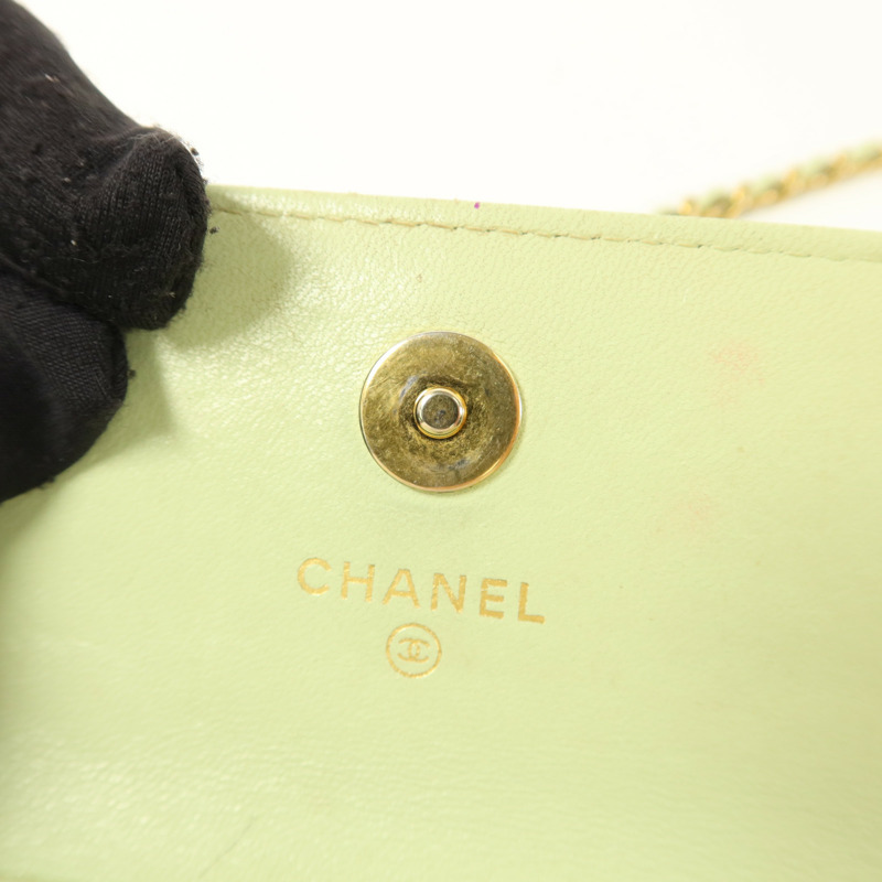 CHANEL 羊皮皮革Pearl Crush Mini Flap Bag鏈帶肩背袋-11