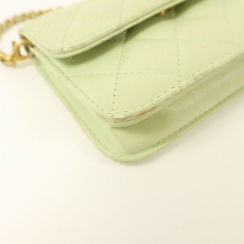 CHANEL 羊皮皮革Pearl Crush Mini Flap Bag鏈帶肩背袋-14