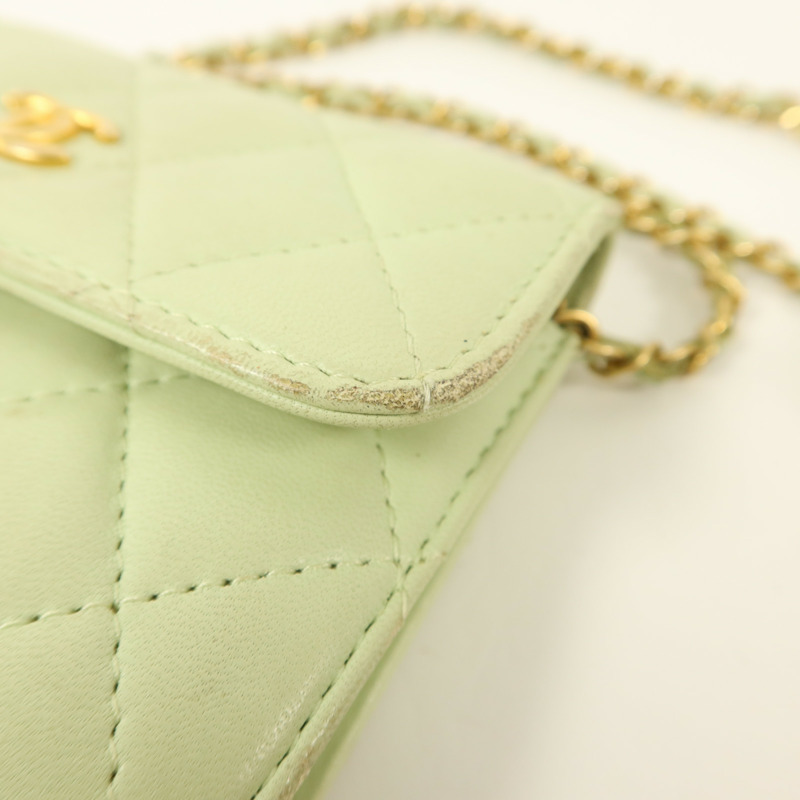 CHANEL 羊皮皮革Pearl Crush Mini Flap Bag鏈帶肩背袋-17