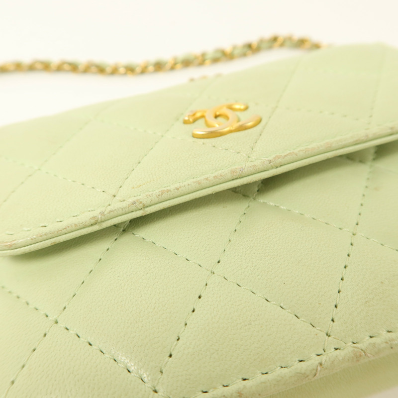 CHANEL 羊皮皮革Pearl Crush Mini Flap Bag鏈帶肩背袋-18