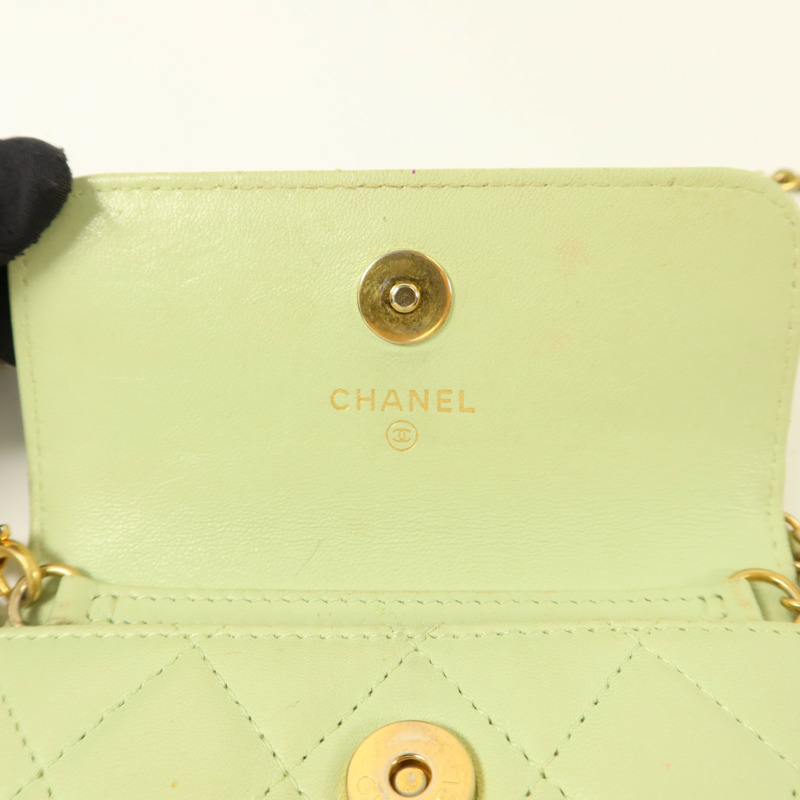 CHANEL 羊皮皮革Pearl Crush Mini Flap Bag鏈帶肩背袋-20