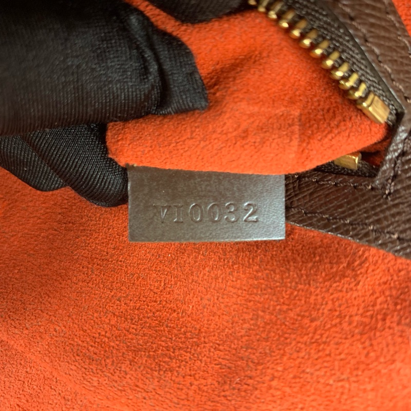 路易威登/Louis Vuitton 中古Vintage棕色金扣棋盤格豆腐包手提包 簡約低調 四季可用 24x10x20cm-8