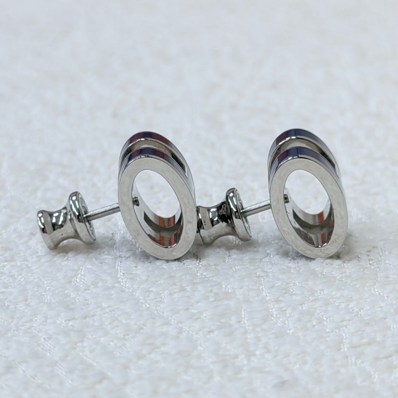 HERMES POP H 藍銀色耳環 XC409-3