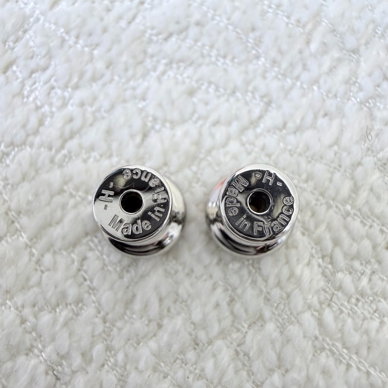 HERMES POP H 藍銀色耳環 XC409-9