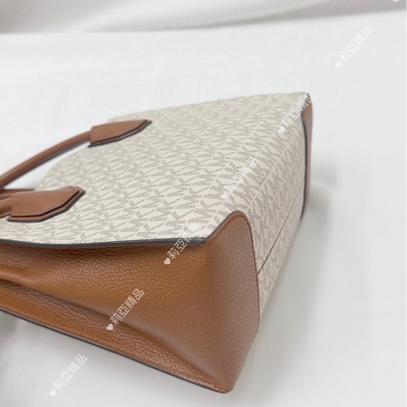 莉亞精品♡ MK老花琴譜包 咖色 二手美包-10