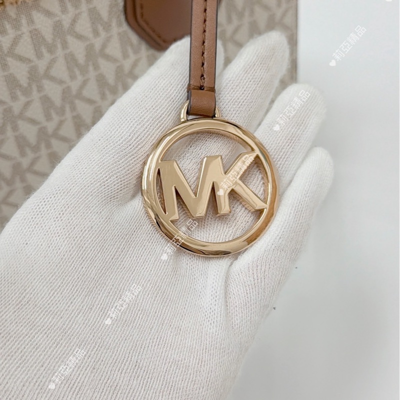 莉亞精品♡ MK老花琴譜包 咖色 二手美包-11