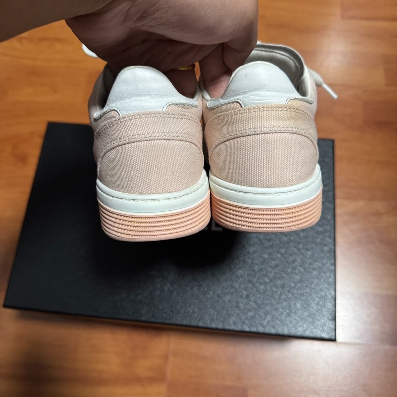 Chanel香奈兒24C雙C徽標帆布鞋 女款 淺粉 37.5碼-4