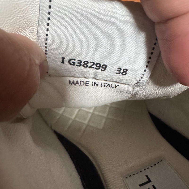 Chanel正品香奈兒徽標粗花毛呢運動鞋 女款 粉米色 38碼-5