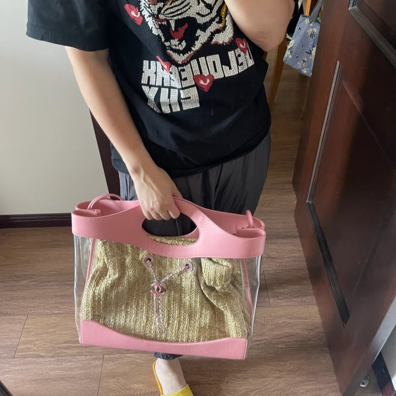 Chanel 31bag櫻花粉銀扣特別款 38×34×12 98新配件塵袋-1