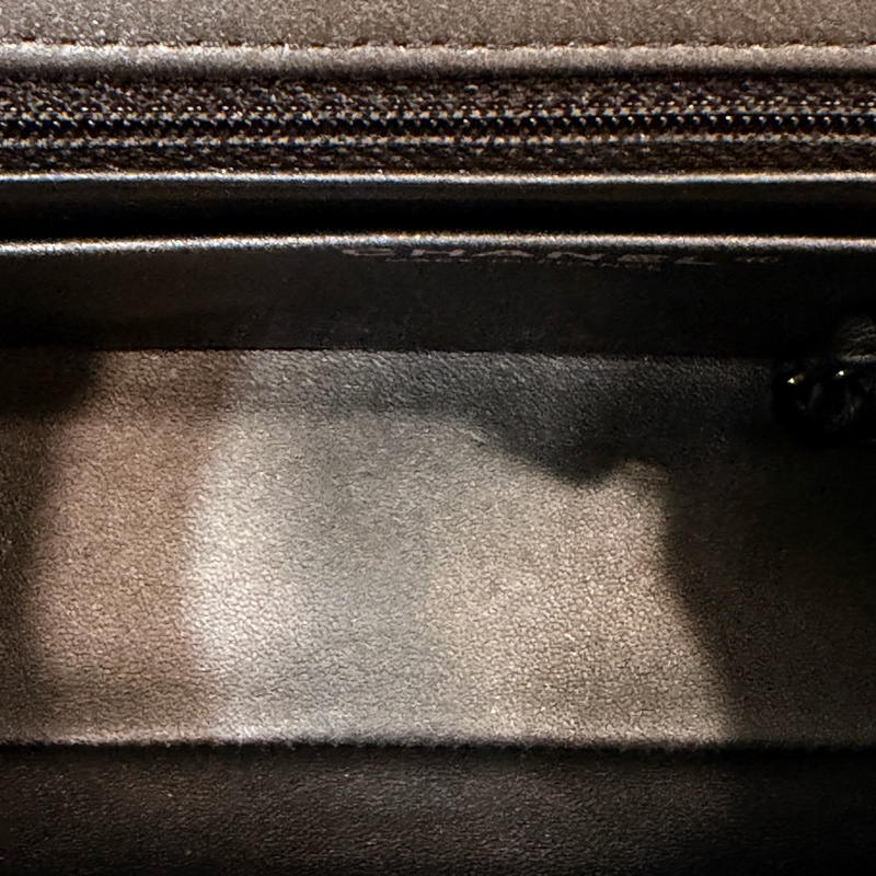 Chanel mini CF Coco20 銀黑灰羊皮銀黑釦-18