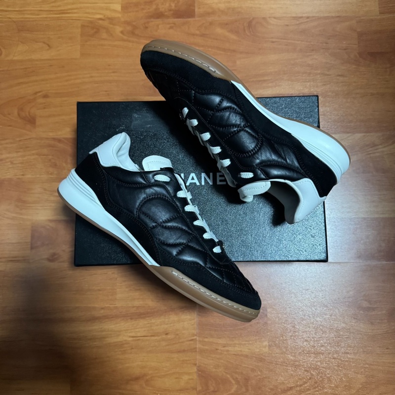 Chanel德訓鞋香奈兒23K低幫徽標休閒鞋 女款 黑色 38碼-8