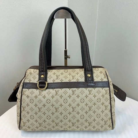 路易威登/Louis Vuitton Josephine 中古Vintage老花丹寧帆布波士頓手提包 可配長肩帶斜背 27x15x18cm