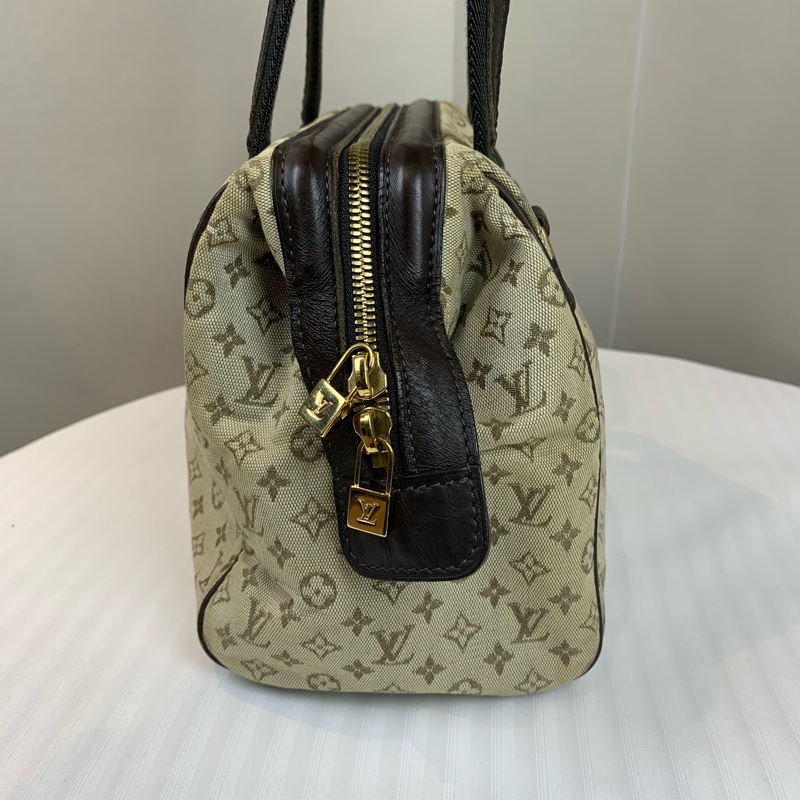路易威登/Louis Vuitton Josephine 中古Vintage老花丹寧帆布波士頓手提包 可配長肩帶斜背 27x15x18cm-2