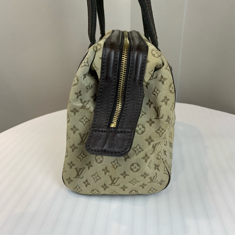 路易威登/Louis Vuitton Josephine 中古Vintage老花丹寧帆布波士頓手提包 可配長肩帶斜背 27x15x18cm-3