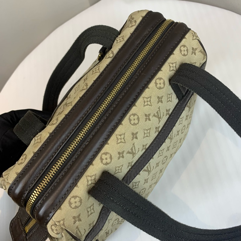 路易威登/Louis Vuitton Josephine 中古Vintage老花丹寧帆布波士頓手提包 可配長肩帶斜背 27x15x18cm-4