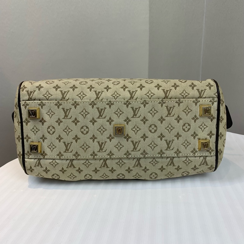 路易威登/Louis Vuitton Josephine 中古Vintage老花丹寧帆布波士頓手提包 可配長肩帶斜背 27x15x18cm-5
