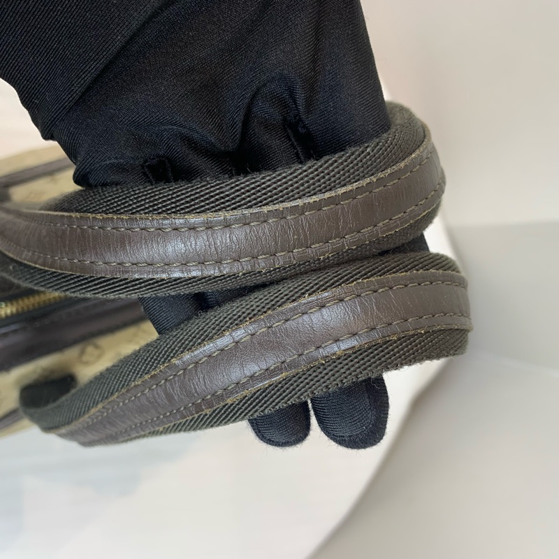 路易威登/Louis Vuitton Josephine 中古Vintage老花丹寧帆布波士頓手提包 可配長肩帶斜背 27x15x18cm-6