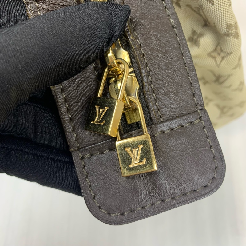 路易威登/Louis Vuitton Josephine 中古Vintage老花丹寧帆布波士頓手提包 可配長肩帶斜背 27x15x18cm-7