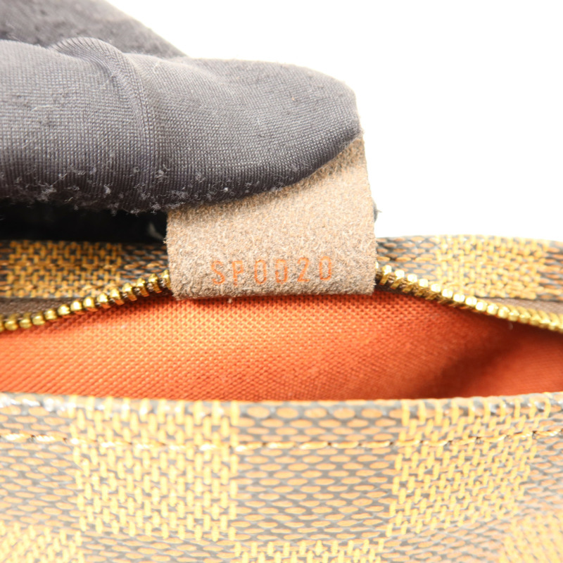 LOUIS VUITTON Damier Trousse Makeup Accessory Pouch金扣手挽袋棕色-6