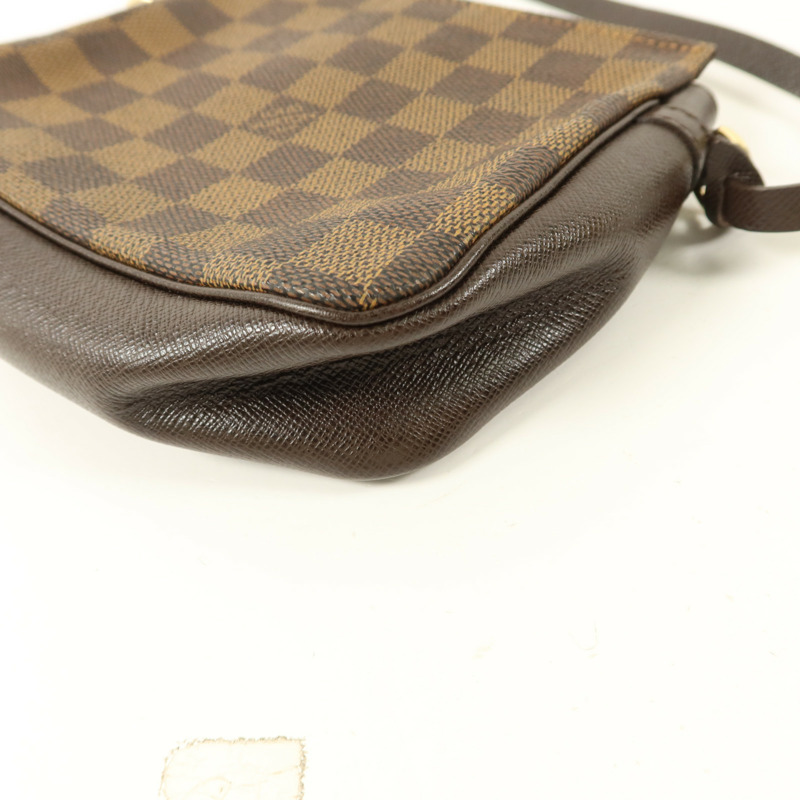 LOUIS VUITTON Damier Trousse Makeup Accessory Pouch金扣手挽袋棕色-14
