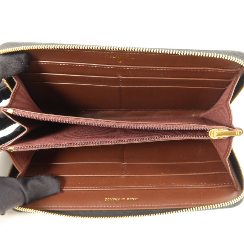CHANEL 牛皮皮革Classic Zipper Long Wallet長錢包-4