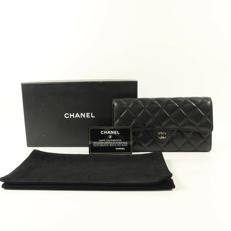 CHANEL 羊皮皮革Classic Flap Long Wallet長錢包-9