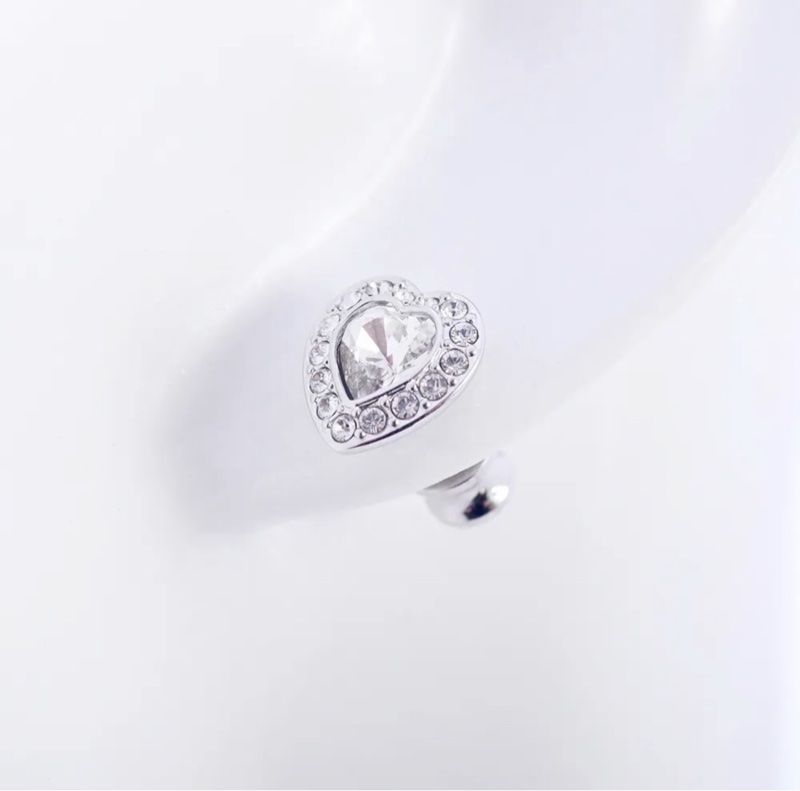 莉亞精品♡ Swaraski 愛心鑽耳環 二手-0