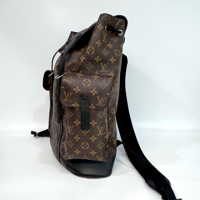 路易威登LV原花拼黑牛皮銀釦🎒Christopher MM後背包 大容量後背包 男包 M43735-10