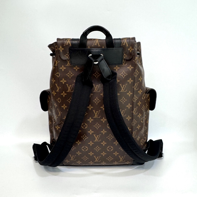 路易威登LV原花拼黑牛皮銀釦🎒Christopher MM後背包 大容量後背包 男包 M43735-13