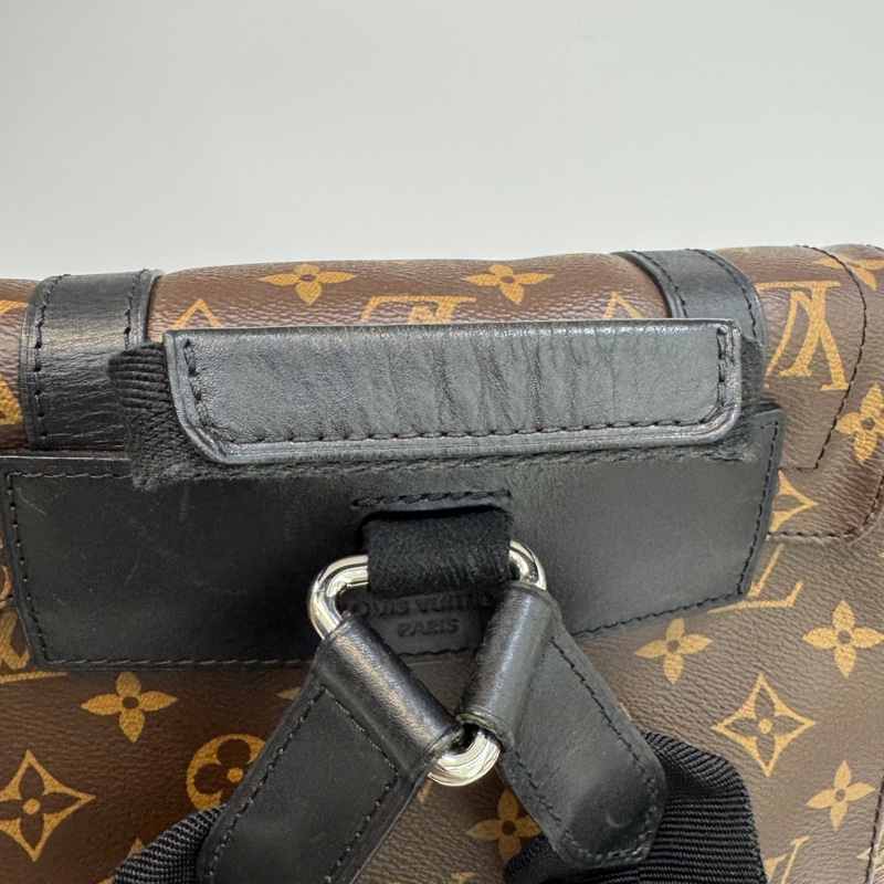 路易威登LV原花拼黑牛皮銀釦🎒Christopher MM後背包 大容量後背包 男包 M43735-19