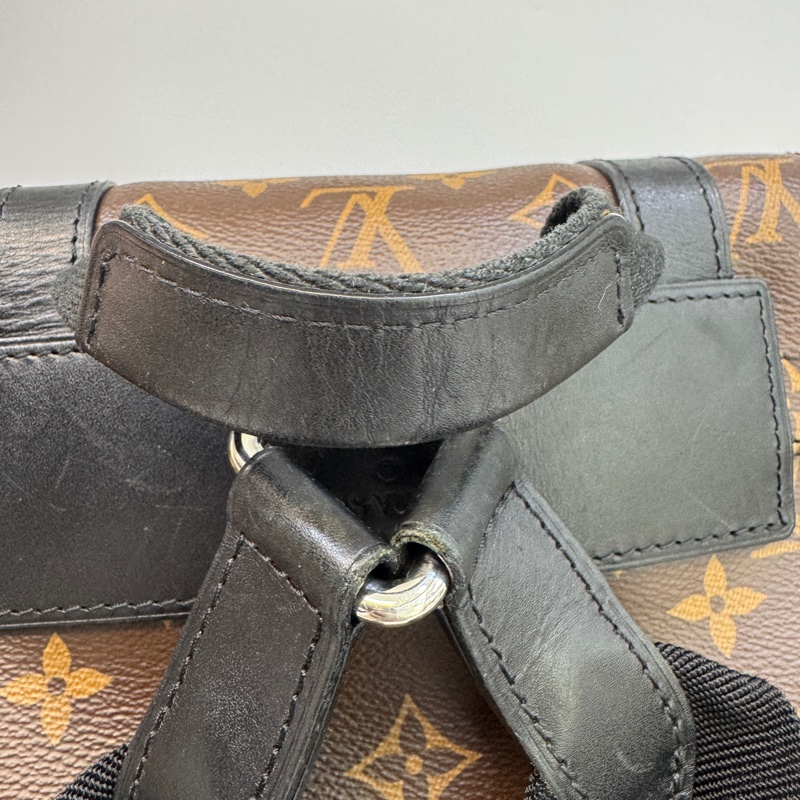 路易威登LV原花拼黑牛皮銀釦🎒Christopher MM後背包 大容量後背包 男包 M43735-20