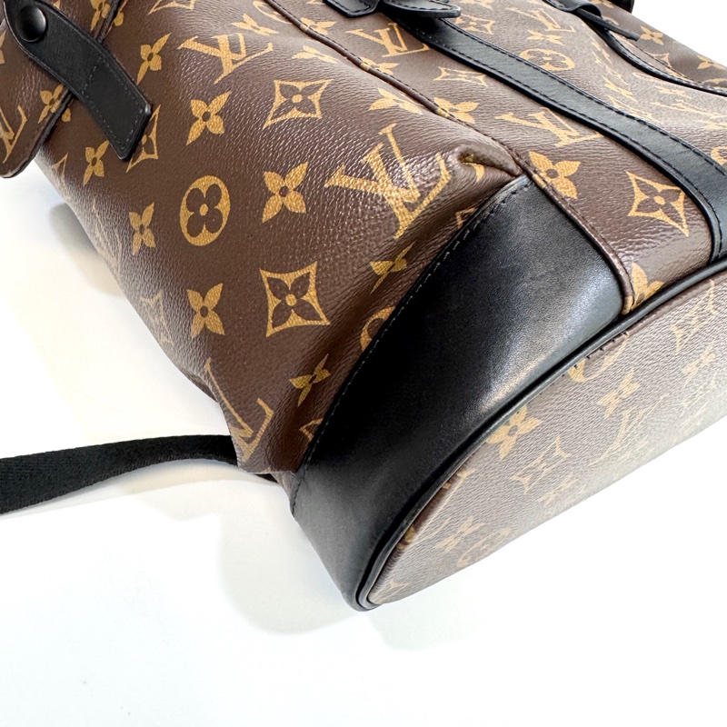 路易威登LV原花拼黑牛皮銀釦🎒Christopher MM後背包 大容量後背包 男包 M43735-24