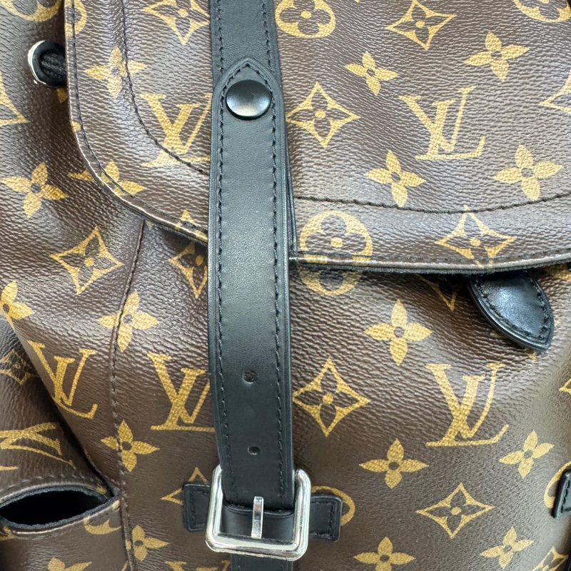 路易威登LV原花拼黑牛皮銀釦🎒Christopher MM後背包 大容量後背包 男包 M43735-27