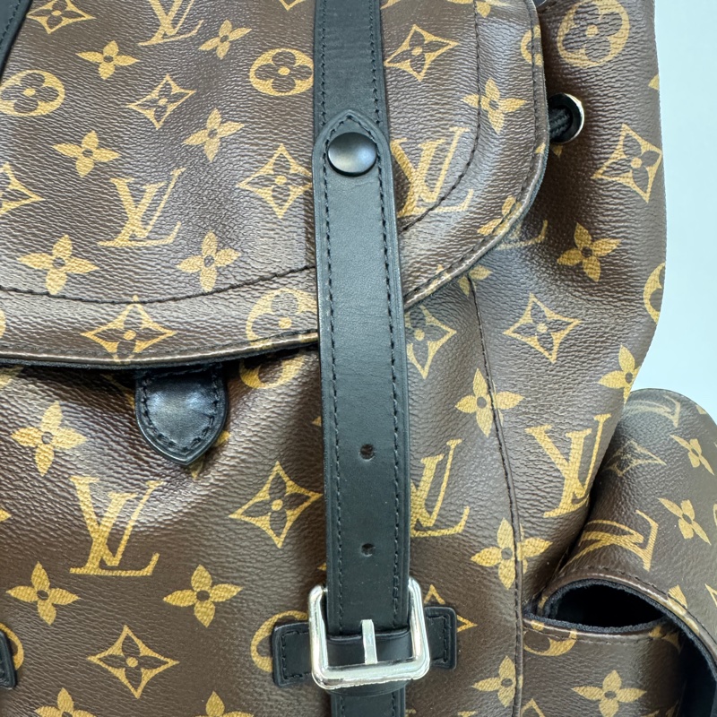 路易威登LV原花拼黑牛皮銀釦🎒Christopher MM後背包 大容量後背包 男包 M43735-28