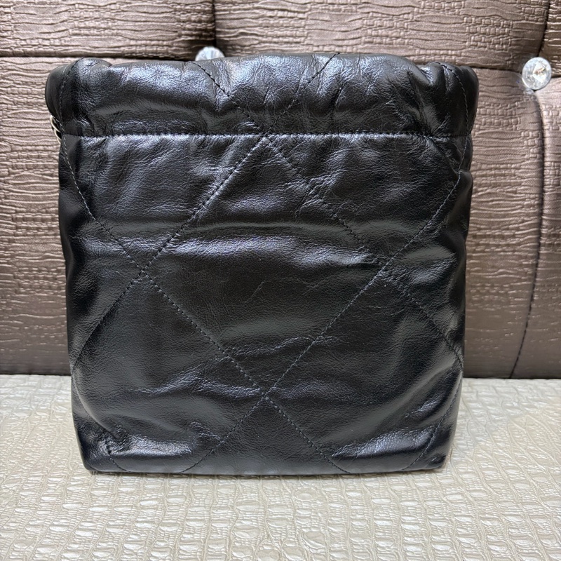 Chanel 黑牛皮霧銀釦Mini 22包AS3980-1